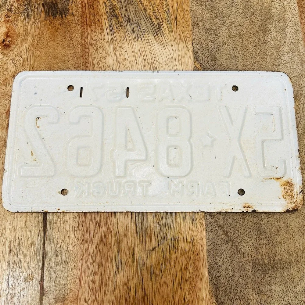 1957 Vintage Antique Texas  Farm Truck 57 License Plate 5X 8462 Auto